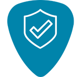 Icon with padlock inside shield shape